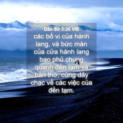 Picture 04 - Dân Số 3:26 VIE - các bố vi của hành lang, và bức màn - Bible Verse Picture