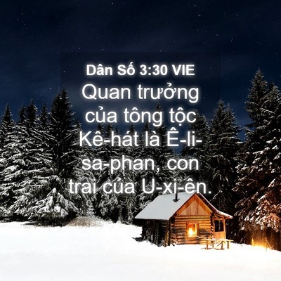 Picture 04 - Dân Số 3:30 VIE - Quan trưởng của tông tộc Kê-hát là - Bible Verse Picture