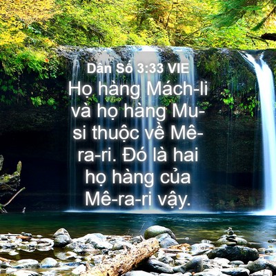 Picture 04 - Dân Số 3:33 VIE - Họ hàng Mách-li và họ hàng Mu-si thuộc - Bible Verse Picture
