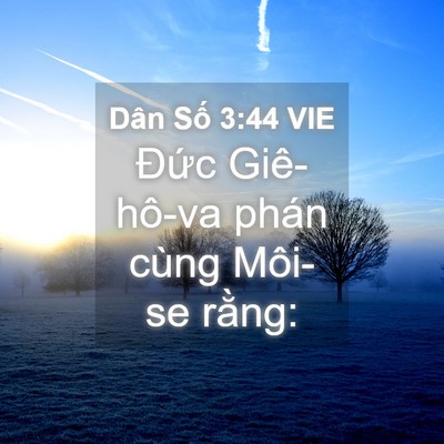 Picture 04 - Dân Số 3:44 VIE - Đức Giê-hô-va phán cùng Môi-se - Bible Verse Picture