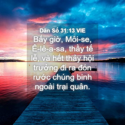 Picture 04 - Dân Số 31:13 VIE - Bấy giờ, Môi-se, Ê-lê-a-sa, thầy tế - Bible Verse Picture