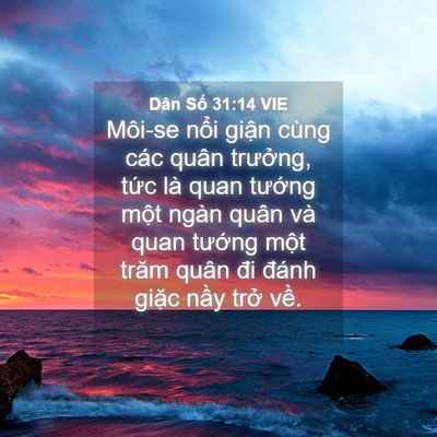 Picture 04 - Dân Số 31:14 VIE - Môi-se nổi giận cùng các quân trưởng, - Bible Verse Picture