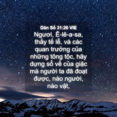 Picture 04 - Dân Số 31:26 VIE - Ngươi, Ê-lê-a-sa, thầy tế lễ, và các - Bible Verse Picture