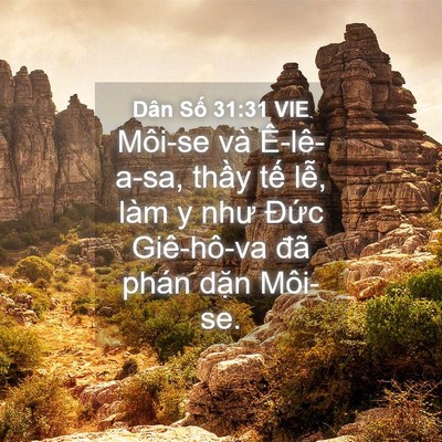 Picture 04 - Dân Số 31:31 VIE - Môi-se và Ê-lê-a-sa, thầy tế lễ, làm y - Bible Verse Picture