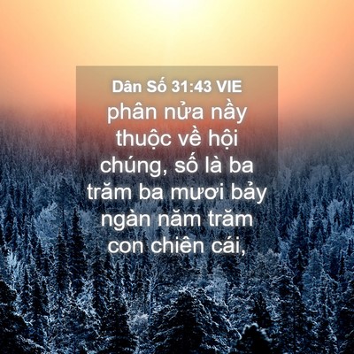 Picture 04 - Dân Số 31:43 VIE - phân nửa nầy thuộc về hội chúng, số - Bible Verse Picture