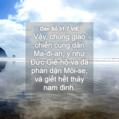 Picture 04 - Dân Số 31:7 VIE - Vậy, chúng giao chiến cùng dân Ma-đi-an, - Bible Verse Picture