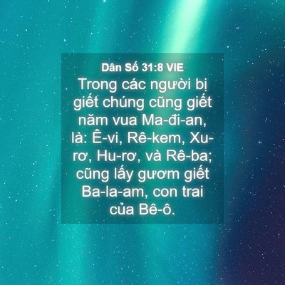 Picture 04 - Dân Số 31:8 VIE - Trong các người bị giết chúng cũng - Bible Verse Picture