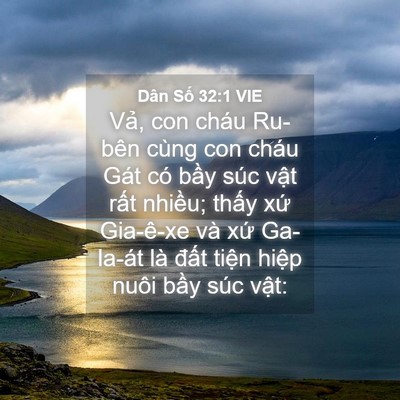 Picture 04 - Dân Số 32:1 VIE - Vả, con cháu Ru-bên cùng con cháu Gát có - Bible Verse Picture