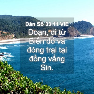 Picture 04 - Dân Số 33:11 VIE - Đoạn, đi từ Biển đỏ và đóng trại - Bible Verse Picture