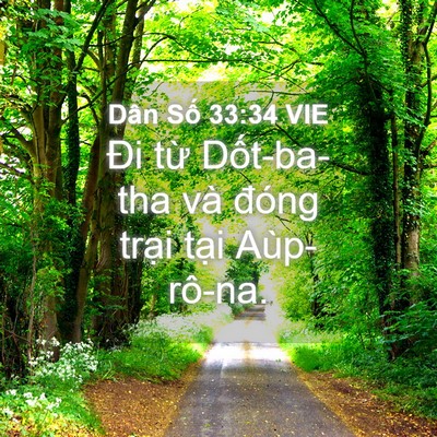 Picture 04 - Dân Số 33:34 VIE - Đi từ Dốt-ba-tha và đóng trại tại - Bible Verse Picture