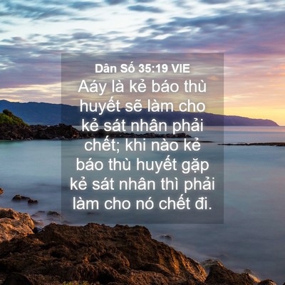 Picture 04 - Dân Số 35:19 VIE - Aáy là kẻ báo thù huyết sẽ làm cho - Bible Verse Picture