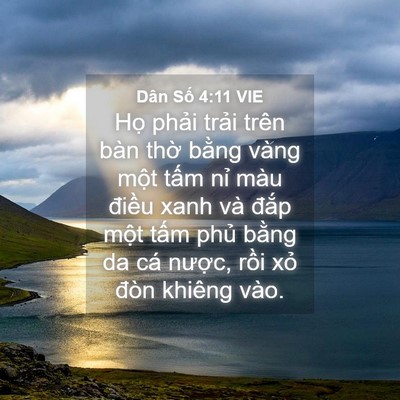 Picture 04 - Dân Số 4:11 VIE - Họ phải trải trên bàn thờ bằng vàng - Bible Verse Picture
