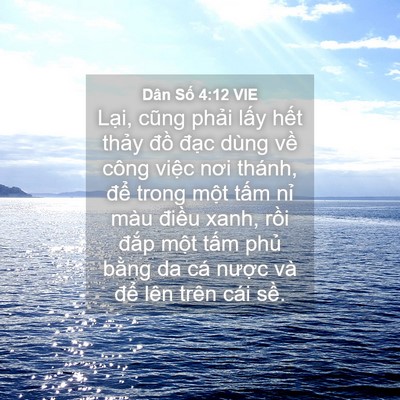Picture 04 - Dân Số 4:12 VIE - Lại, cũng phải lấy hết thảy đồ - Bible Verse Picture