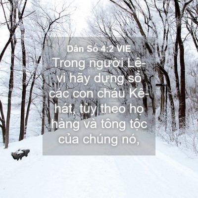 Picture 04 - Dân Số 4:2 VIE - Trong người Lê-vi hãy dựng sổ các con - Bible Verse Picture