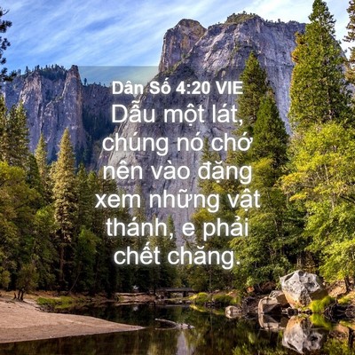 Picture 04 - Dân Số 4:20 VIE - Dẫu một lát, chúng nó chớ nên vào - Bible Verse Picture