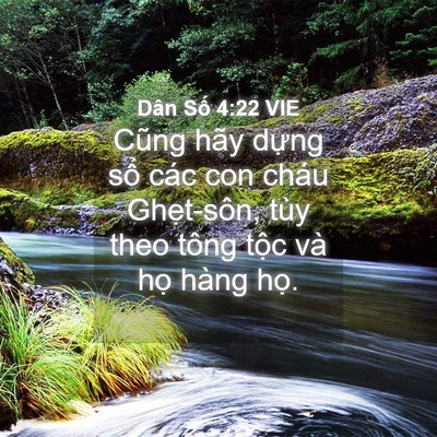 Picture 04 - Dân Số 4:22 VIE - Cũng hãy dựng sổ các con cháu - Bible Verse Picture