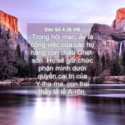 Picture 04 - Dân Số 4:28 VIE - Trong hội mạc, ấy là công việc của - Bible Verse Picture