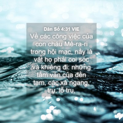 Picture 04 - Dân Số 4:31 VIE - Về các công việc của con cháu Mê-ra-ri - Bible Verse Picture
