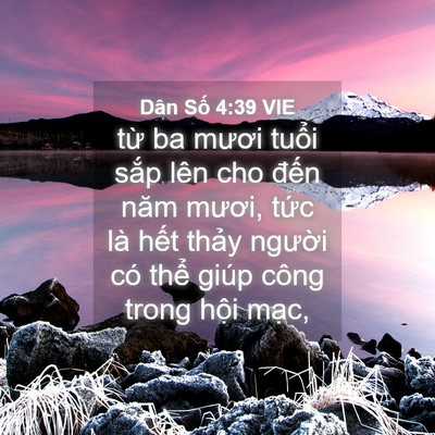 Picture 04 - Dân Số 4:39 VIE - từ ba mươi tuổi sắp lên cho đến năm - Bible Verse Picture