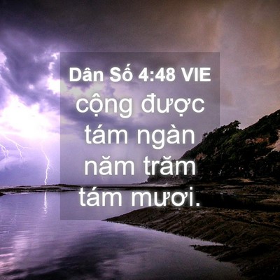 Picture 04 - Dân Số 4:48 VIE - cộng được tám ngàn năm trăm tám - Bible Verse Picture