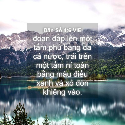 Picture 04 - Dân Số 4:6 VIE - đoạn đắp lên một tấm phủ bằng da - Bible Verse Picture