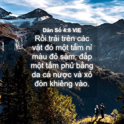 Picture 04 - Dân Số 4:8 VIE - Rồi trải trên các vật đó một tấm - Bible Verse Picture