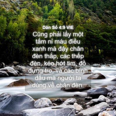 Picture 04 - Dân Số 4:9 VIE - Cũng phải lấy một tấm nỉ màu điều - Bible Verse Picture