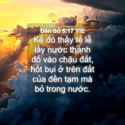 Picture 04 - Dân Số 5:17 VIE - Kế đó thầy tế lễ lấy nước thánh - Bible Verse Picture