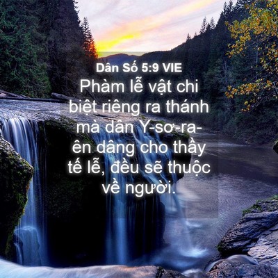 Picture 04 - Dân Số 5:9 VIE - Phàm lễ vật chi biệt riêng ra thánh mà - Bible Verse Picture