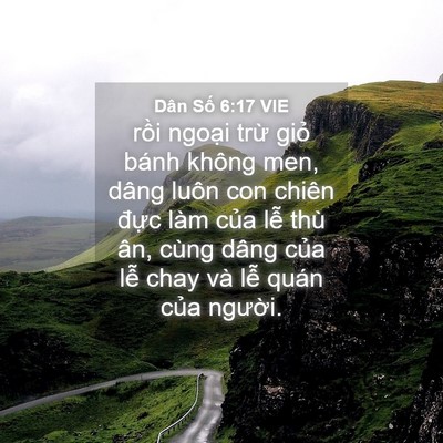 Picture 04 - Dân Số 6:17 VIE - rồi ngoại trừ giỏ bánh không men, dâng - Bible Verse Picture
