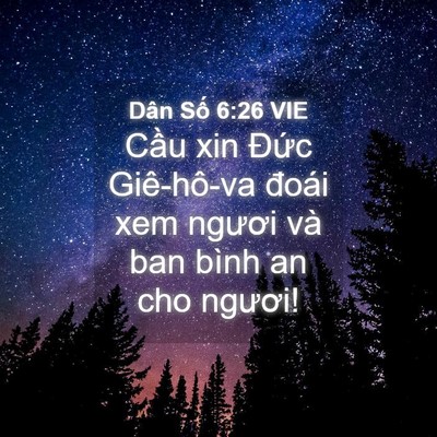 Picture 04 - Dân Số 6:26 VIE - Cầu xin Đức Giê-hô-va đoái xem ngươi - Bible Verse Picture