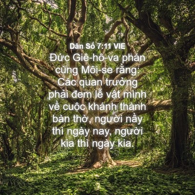 Picture 04 - Dân Số 7:11 VIE - Đức Giê-hô-va phán cùng Môi-se rằng: - Bible Verse Picture