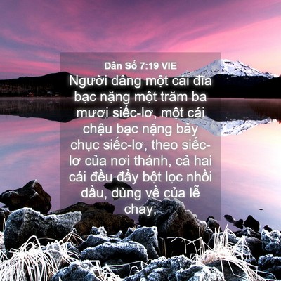 Picture 04 - Dân Số 7:19 VIE - Người dâng một cái đĩa bạc nặng - Bible Verse Picture