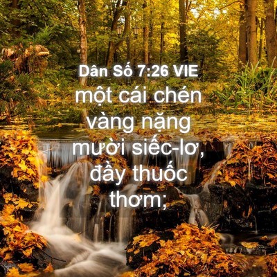 Picture 04 - Dân Số 7:26 VIE - một cái chén vàng nặng mười siếc-lơ, - Bible Verse Picture