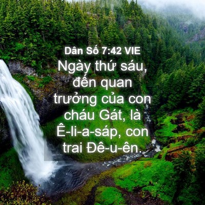 Picture 04 - Dân Số 7:42 VIE - Ngày thứ sáu, đến quan trưởng của con - Bible Verse Picture