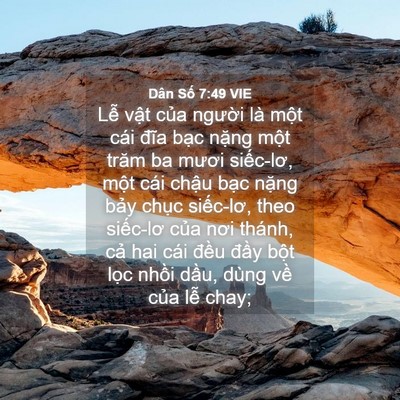 Picture 04 - Dân Số 7:49 VIE - Lễ vật của người là một cái đĩa - Bible Verse Picture