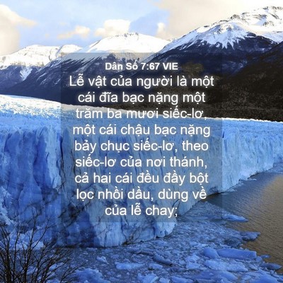 Picture 04 - Dân Số 7:67 VIE - Lễ vật của người là một cái đĩa - Bible Verse Picture
