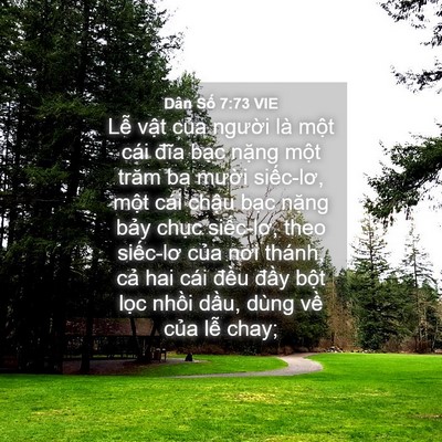 Picture 04 - Dân Số 7:73 VIE - Lễ vật của người là một cái đĩa - Bible Verse Picture
