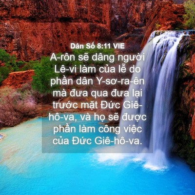 Picture 04 - Dân Số 8:11 VIE - A-rôn sẽ dâng người Lê-vi làm của lễ - Bible Verse Picture