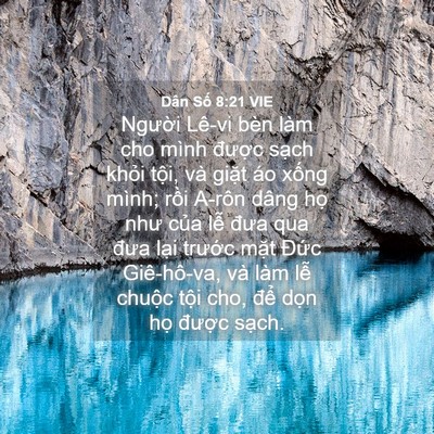 Picture 04 - Dân Số 8:21 VIE - Người Lê-vi bèn làm cho mình được - Bible Verse Picture