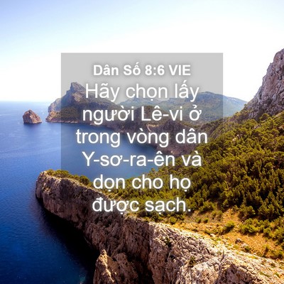 Picture 04 - Dân Số 8:6 VIE - Hãy chọn lấy người Lê-vi ở trong vòng - Bible Verse Picture
