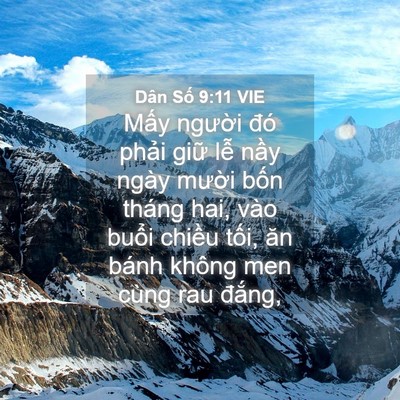 Picture 04 - Dân Số 9:11 VIE - Mấy người đó phải giữ lễ nầy ngày - Bible Verse Picture