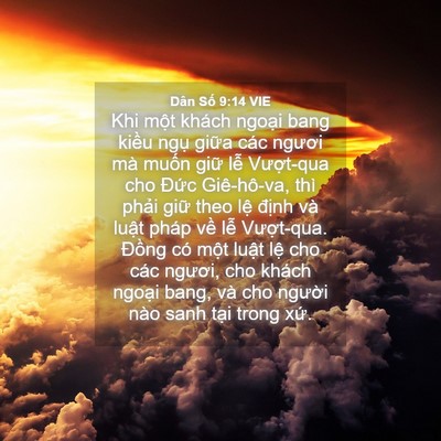 Picture 04 - Dân Số 9:14 VIE - Khi một khách ngoại bang kiều ngụ giữa - Bible Verse Picture