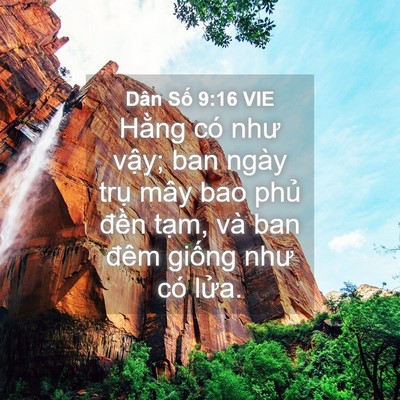 Picture 04 - Dân Số 9:16 VIE - Hằng có như vậy; ban ngày trụ mây bao - Bible Verse Picture