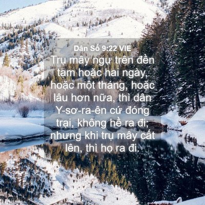Picture 04 - Dân Số 9:22 VIE - Trụ mây ngự trên đền tạm hoặc hai - Bible Verse Picture