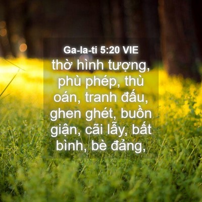 Picture 04 - Ga-la-ti 5:20 VIE - thờ hình tượng, phù phép, thù oán, - Bible Verse Picture