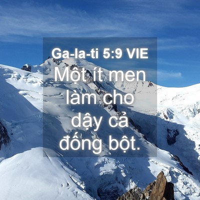 Picture 04 - Ga-la-ti 5:9 VIE - Một ít men làm cho dậy cả đống - Bible Verse Picture