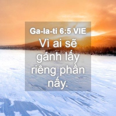 Picture 04 - Ga-la-ti 6:5 VIE - Vì ai sẽ gánh lấy riêng phần - Bible Verse Picture