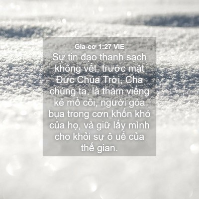 Picture 04 - Gia-cơ 1:27 VIE - Sự tin đạo thanh sạch không vết, - Bible Verse Picture