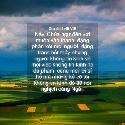 Picture 04 - Giu-đe 1:15 VIE - Nầy, Chúa ngự đến với muôn vàn - Bible Verse Picture